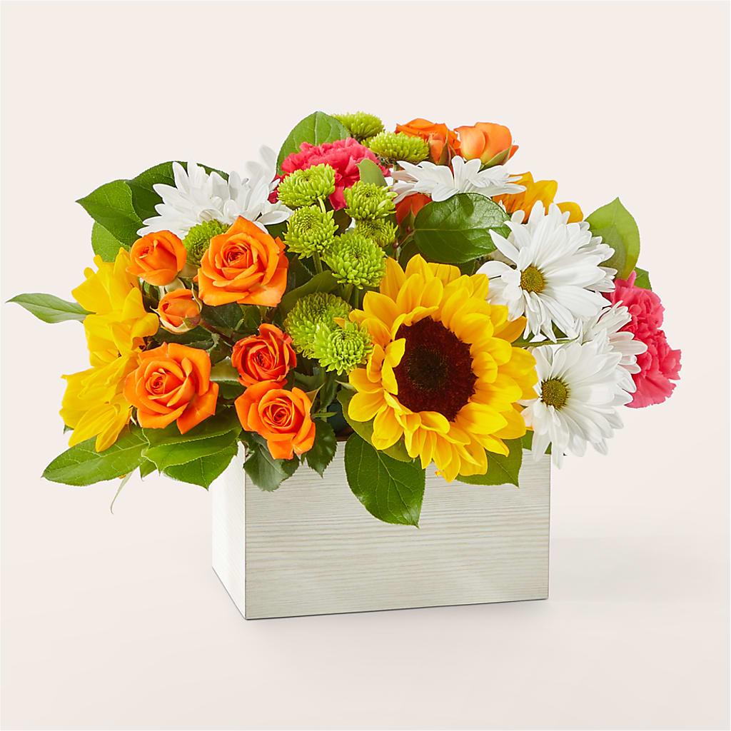 Sun-drenched Blooms Box Bouquet – Everbloom Flowers Llc, Aurora OH