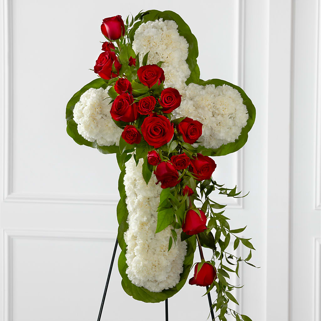 Floral Cross Easel – Everbloom Flowers Llc, Aurora OH