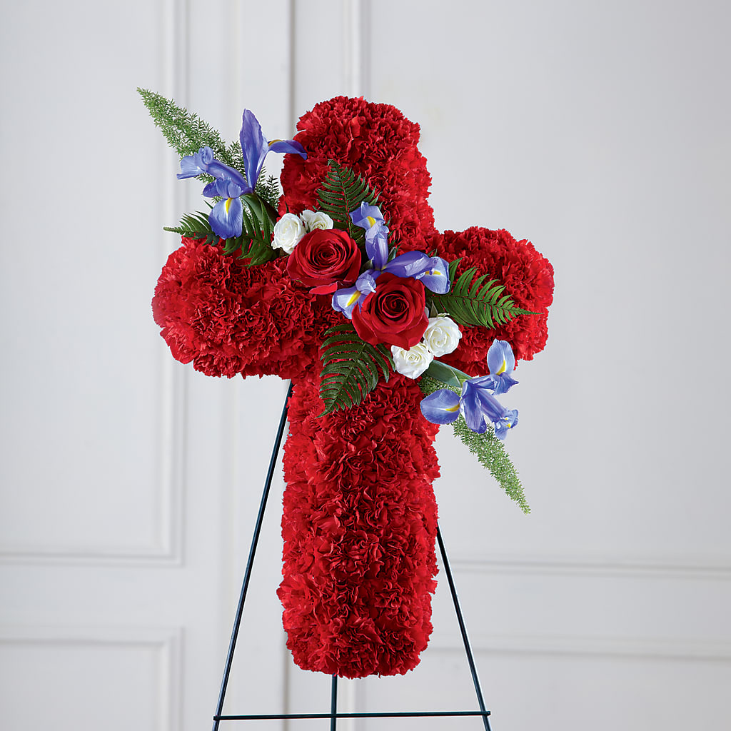 Faithful Hero Floral Cross – Everbloom Flowers Llc, Aurora OH