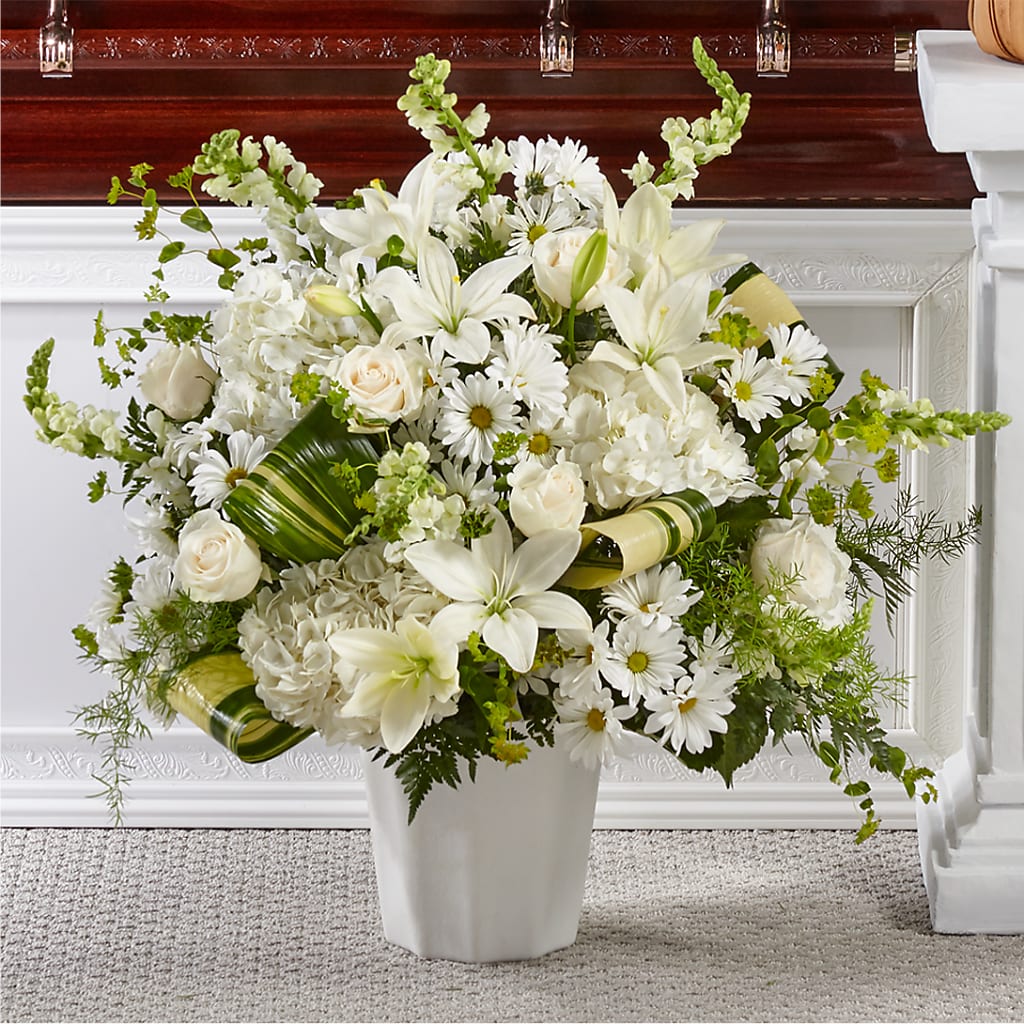 Thoughts of Tranquility Floor Basket – Everbloom Flowers Llc, Aurora OH
