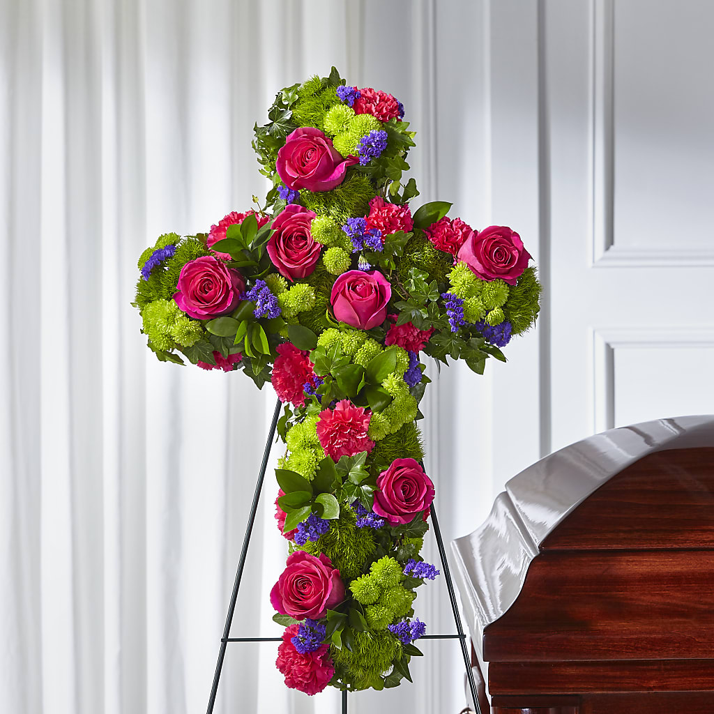 Tribute Rose Floral Cross – Everbloom Flowers Llc, Aurora OH