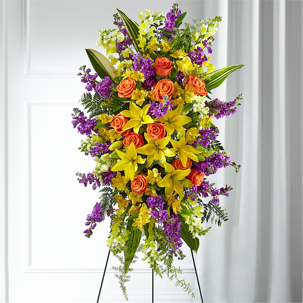 Thoughtful Prayers Standing Spray – Everbloom Flowers Llc, Aurora OH