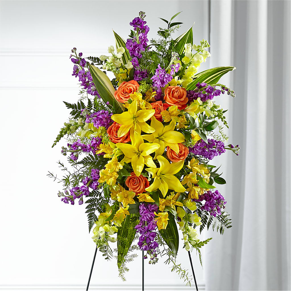 Thoughtful Prayers Standing Spray – Everbloom Flowers Llc, Aurora OH