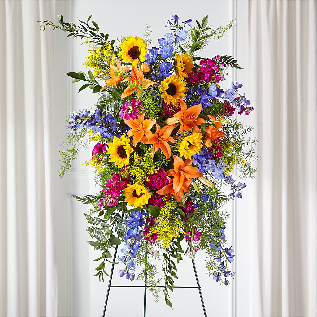 Sunlit Memories Standing Spray (Standard) – Everbloom Flowers Llc, Aurora OH