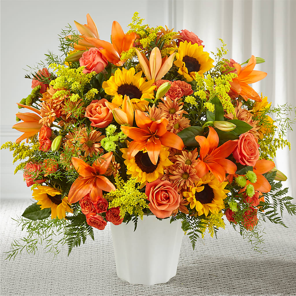Harvest Thoughts Floor Basket – Everbloom Flowers Llc, Aurora OH