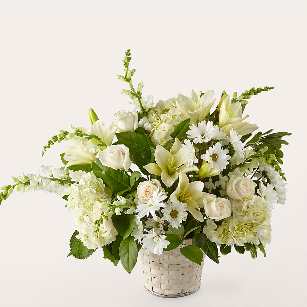 Ivory Elegance Floral Basket – Everbloom Flowers Llc, Aurora OH
