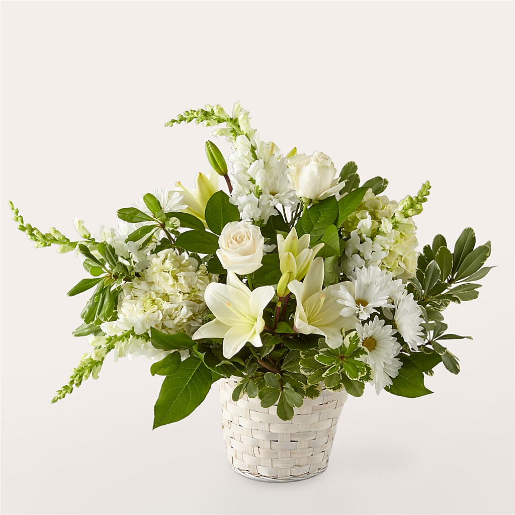 Ivory Elegance Floral Basket – Everbloom Flowers Llc, Aurora OH
