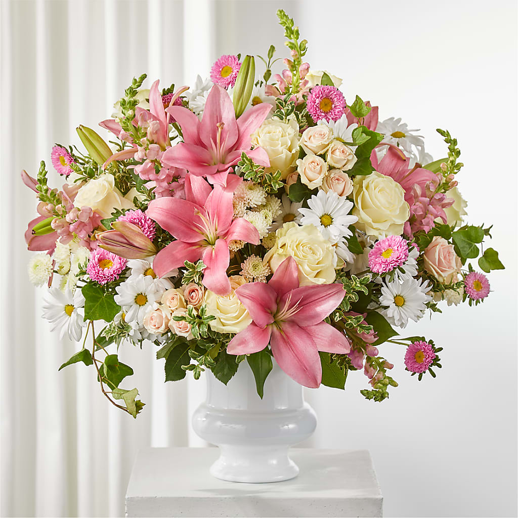 Empathetic Blooms Urn Arrangement – Everbloom Flowers Llc, Aurora OH