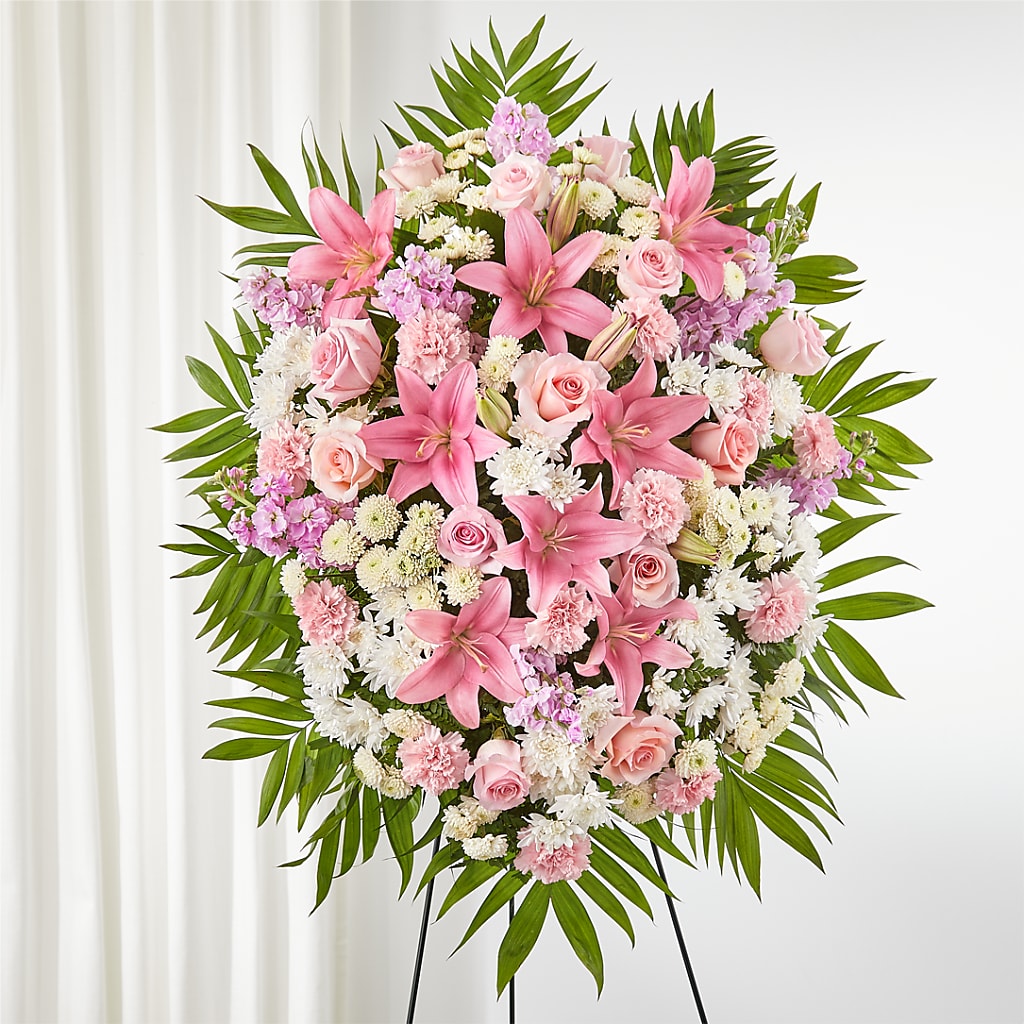 Offering Solace Standing Spray – Everbloom Flowers Llc, Aurora OH