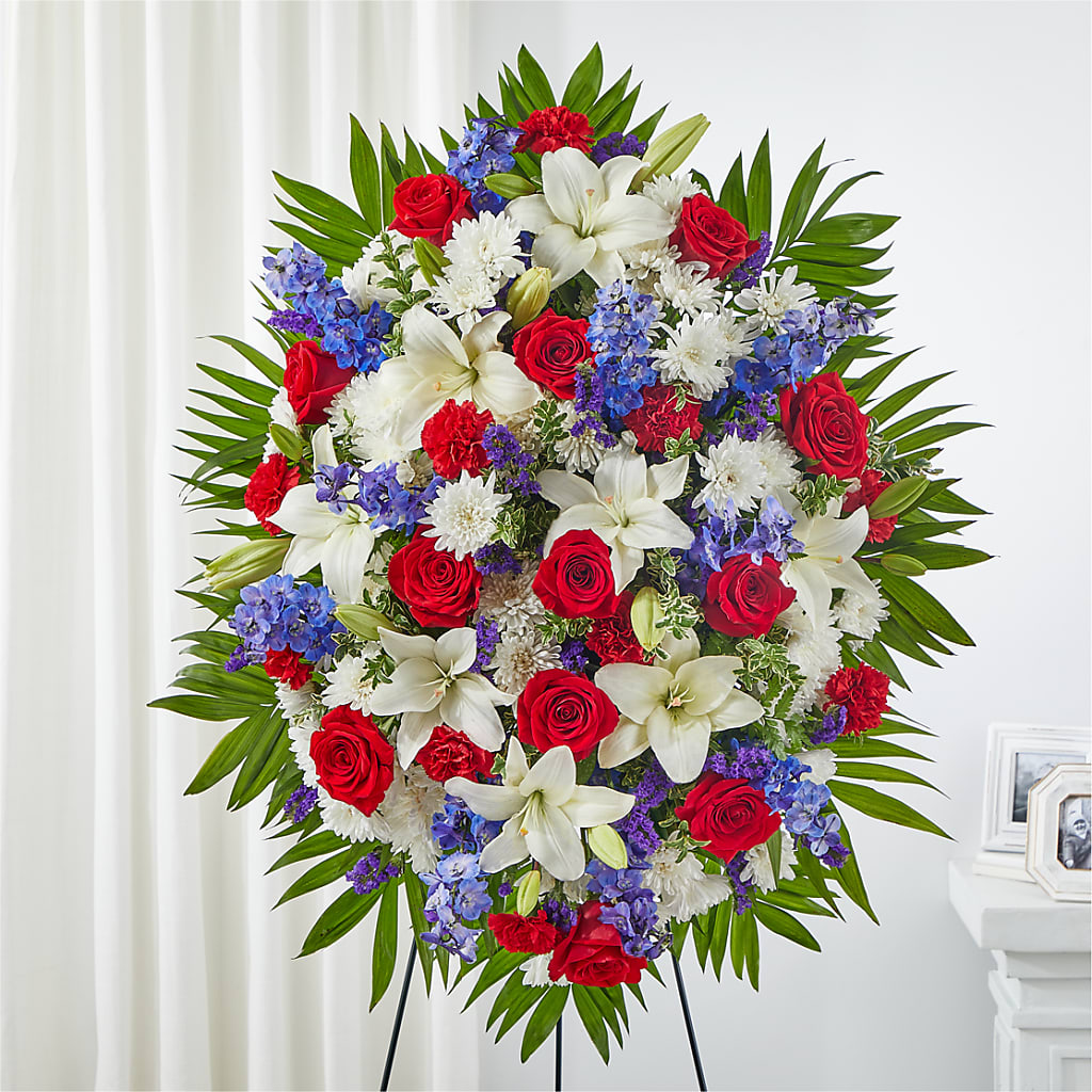Cherished Service Standing Spray – Everbloom Flowers Llc, Aurora OH