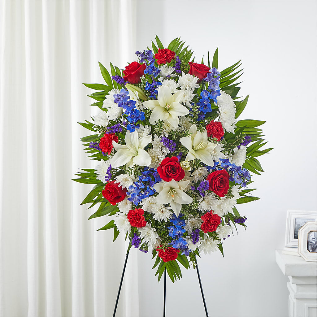 Cherished Service Standing Spray – Everbloom Flowers Llc, Aurora OH