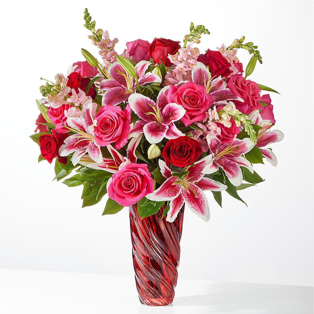 Always You Bouquet with Luxe Swirl Vase – Everbloom Flowers Llc, Aurora OH