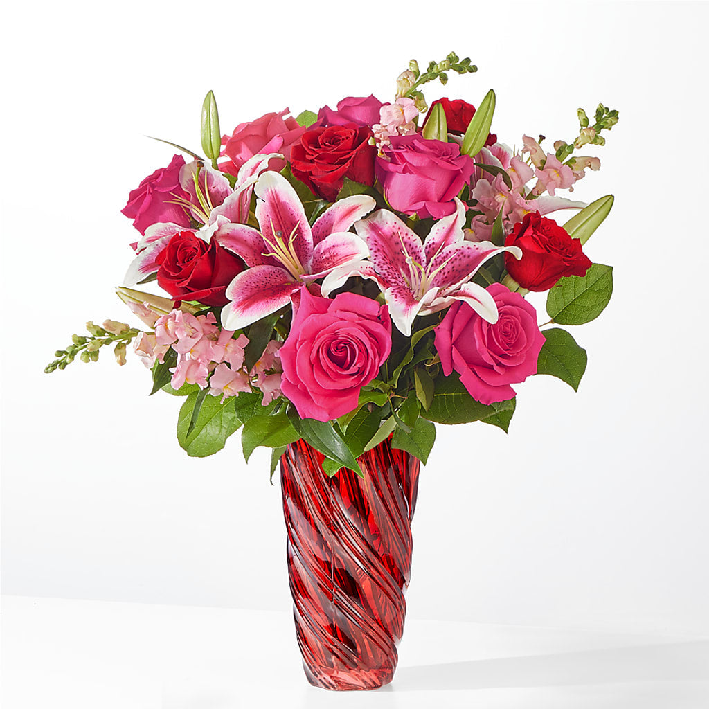 Always You Bouquet with Luxe Swirl Vase – Everbloom Flowers Llc, Aurora OH