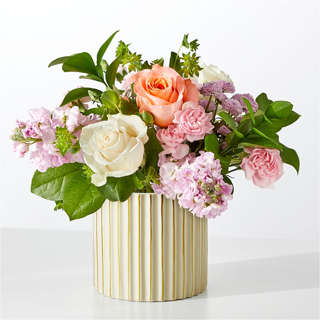 French Market Bouquet with Ivory Vase – Everbloom Flowers Llc, Aurora OH