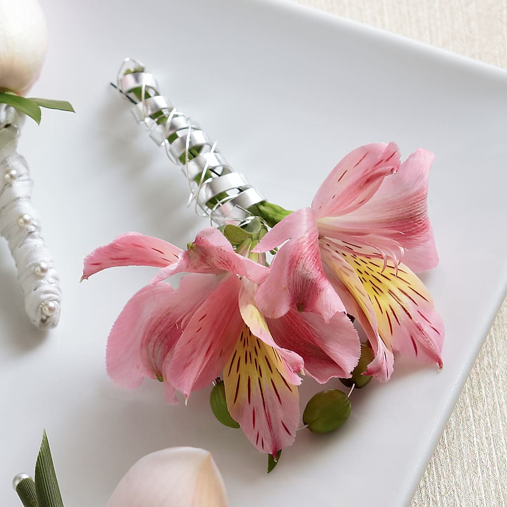 Pink Peruvian Lily Boutonniere – Everbloom Flowers Llc, Aurora OH
