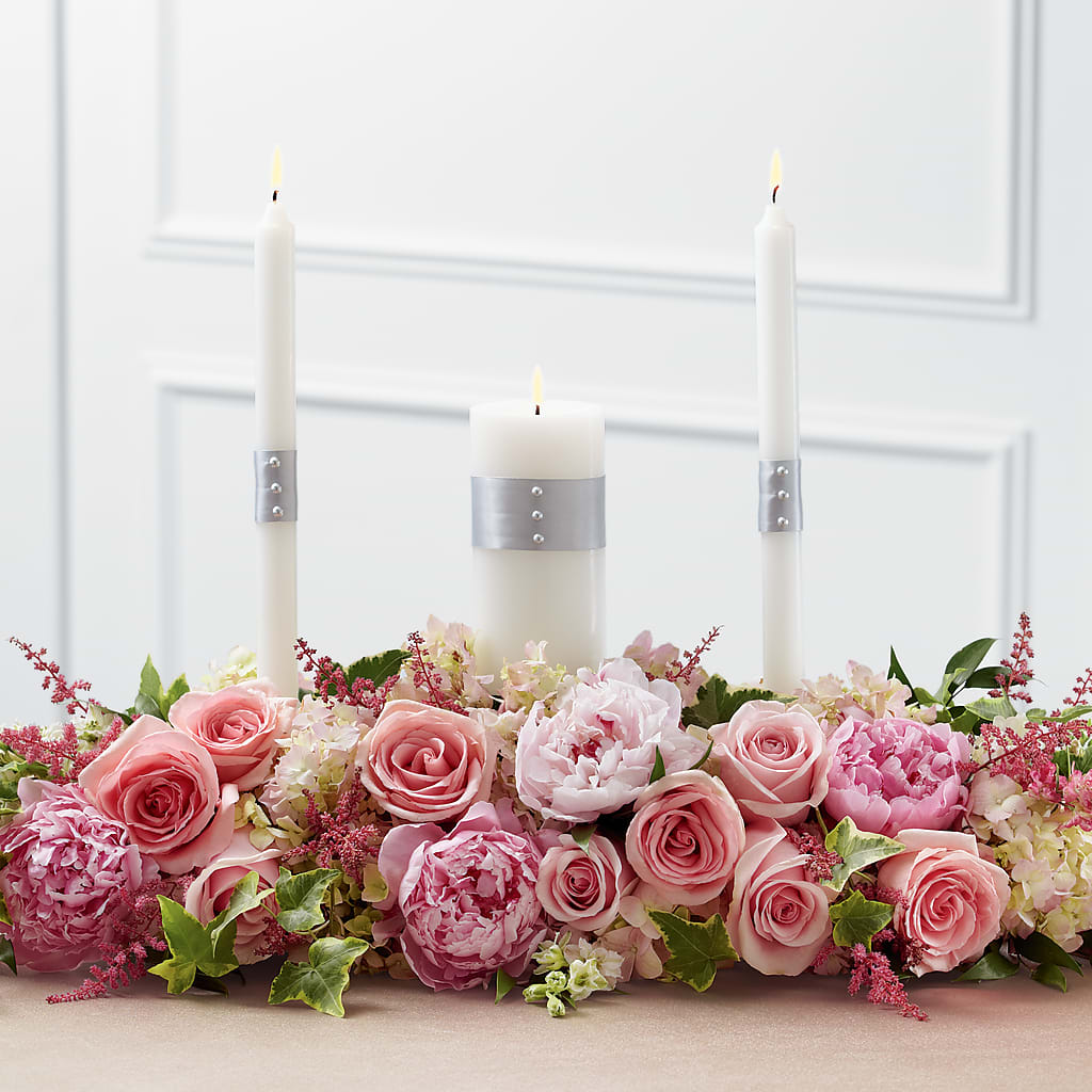 Worldwide Romance Unity Candle Arrangement – Everbloom Flowers Llc, Aurora OH