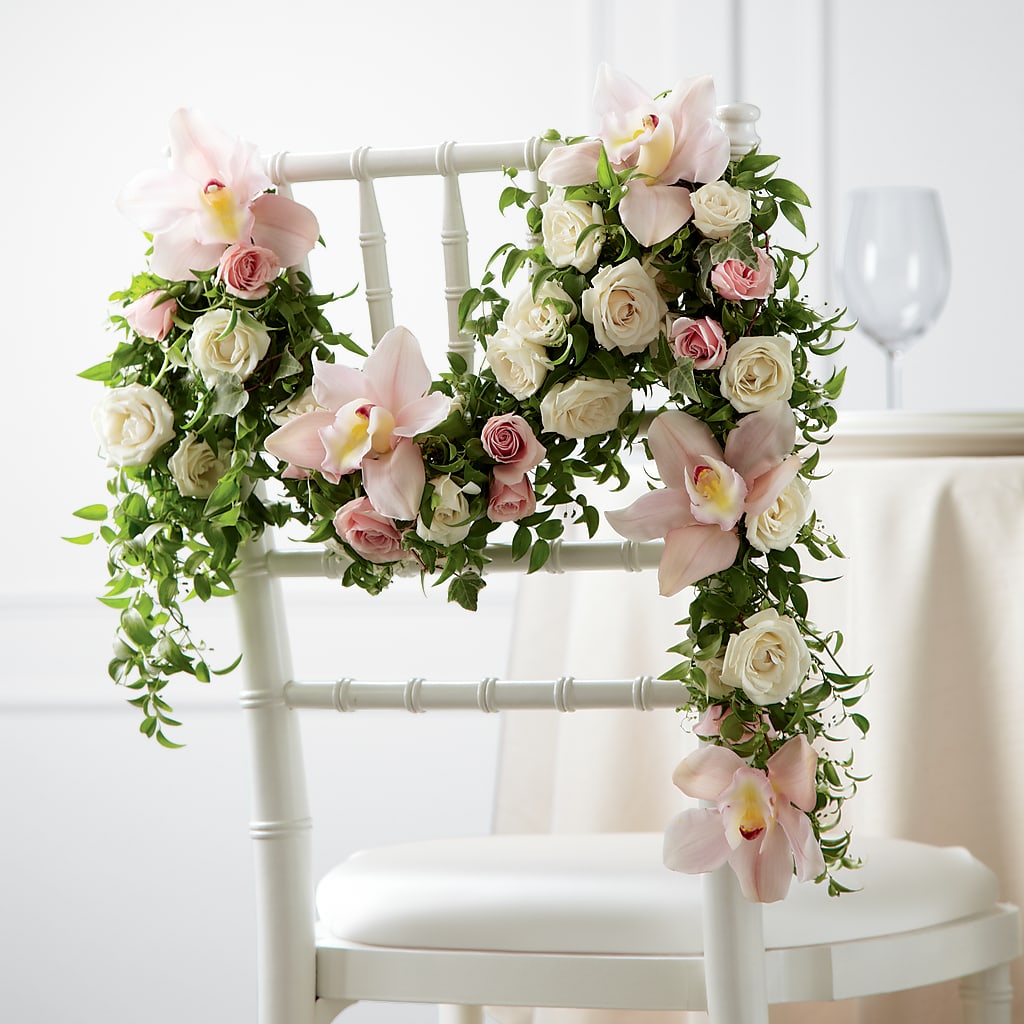 Orchid Rose Chair Décor – Everbloom Flowers Llc, Aurora OH