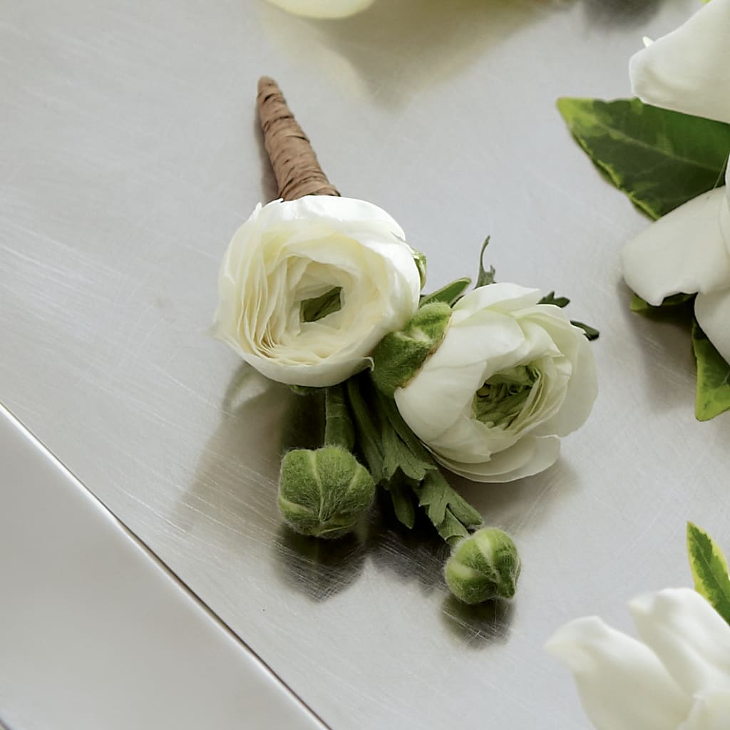White Ranunculus Boutonniere – Everbloom Flowers Llc, Aurora OH