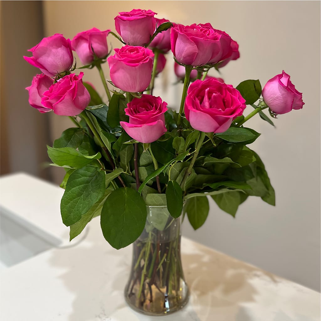 Long Stem Pink Rose Bouquet –  Everbloom Flowers Llc, Aurora OH