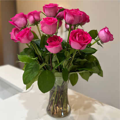 Long Stem Pink Rose Bouquet –  Everbloom Flowers Llc, Aurora OH