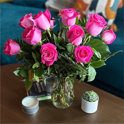 Long Stem Pink Rose Bouquet –  Everbloom Flowers Llc, Aurora OH