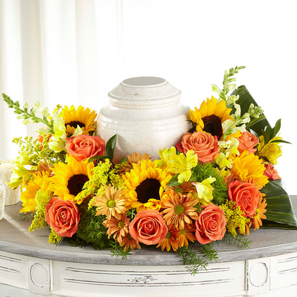 Faithful Sunflower Cremation Adornment –  Everbloom Flowers Llc, Aurora OH
