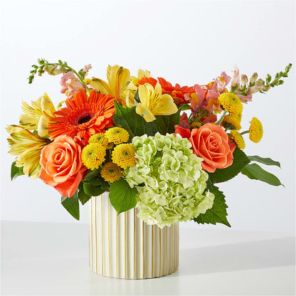 Autumn Sunshine Bouquet with Ivory Vase –  Everbloom Flowers Llc, Aurora OH