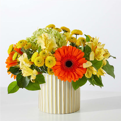 Autumn Sunshine Bouquet with Ivory Vase –  Everbloom Flowers Llc, Aurora OH