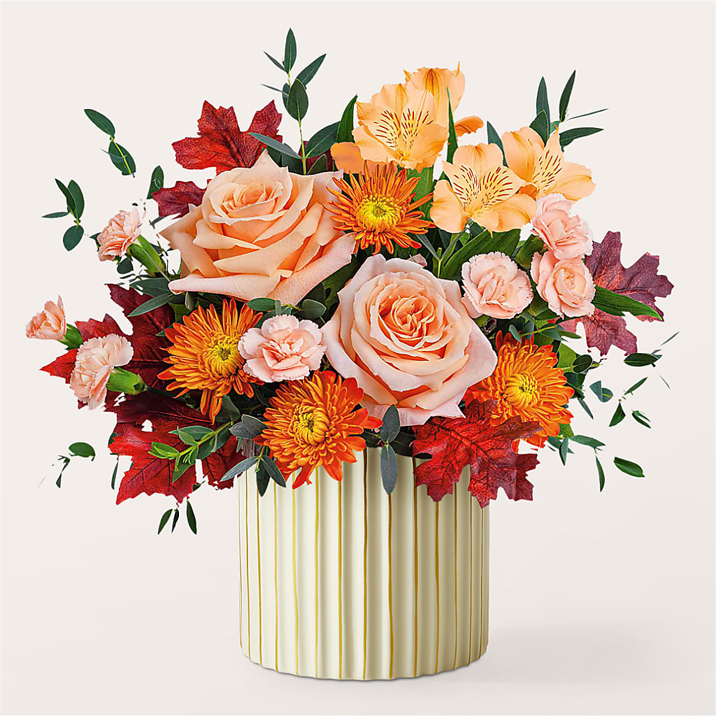 Spiced Latte Bouquet with Ivory Vase –  Everbloom Flowers Llc, Aurora OH