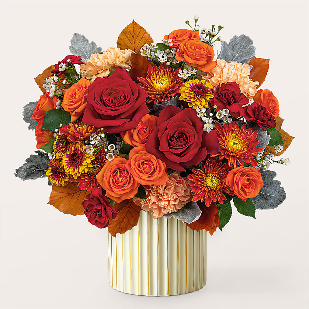 Merlot Bouquet with Ivory Vase –  Everbloom Flowers Llc, Aurora OH