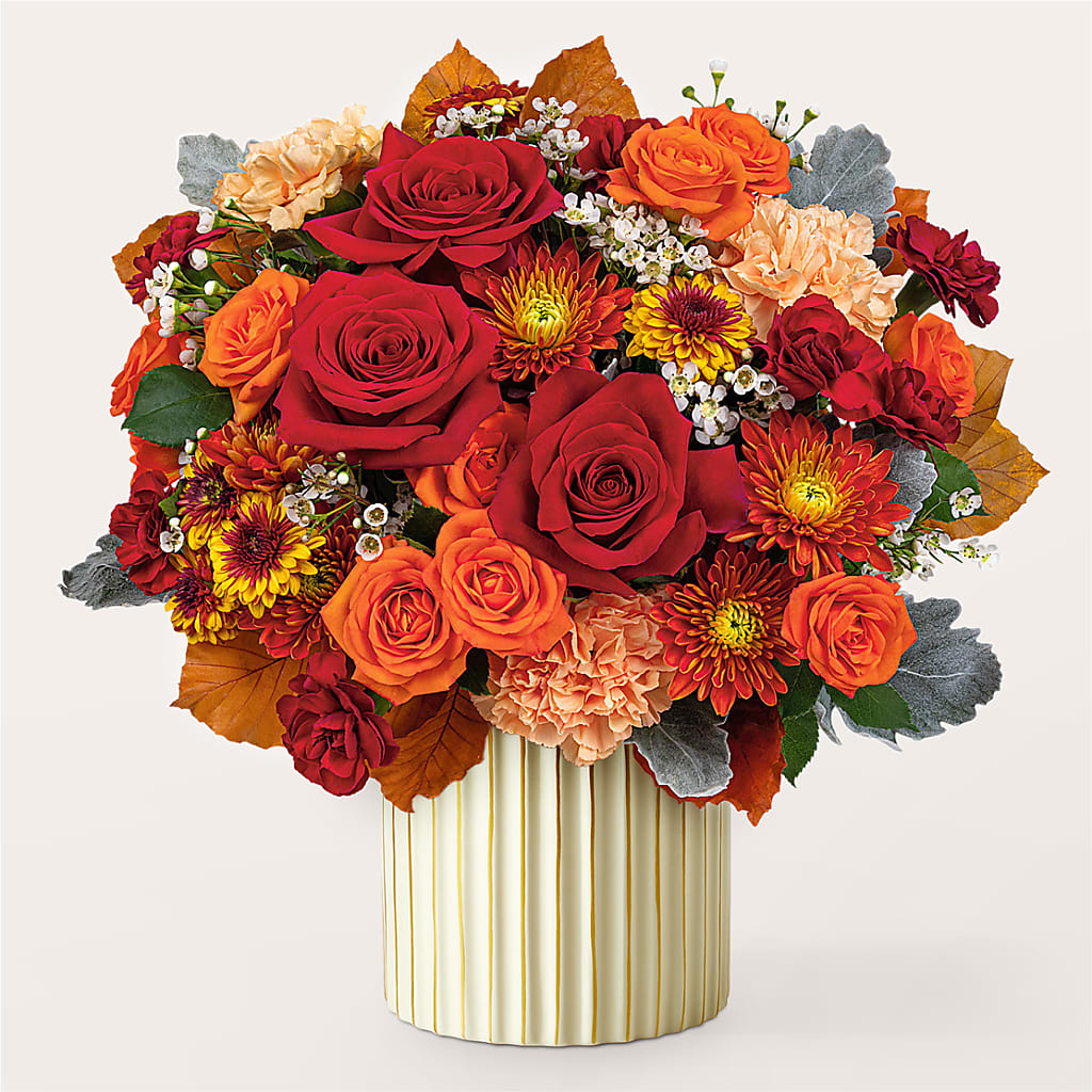 Merlot Bouquet with Ivory Vase –  Everbloom Flowers Llc, Aurora OH