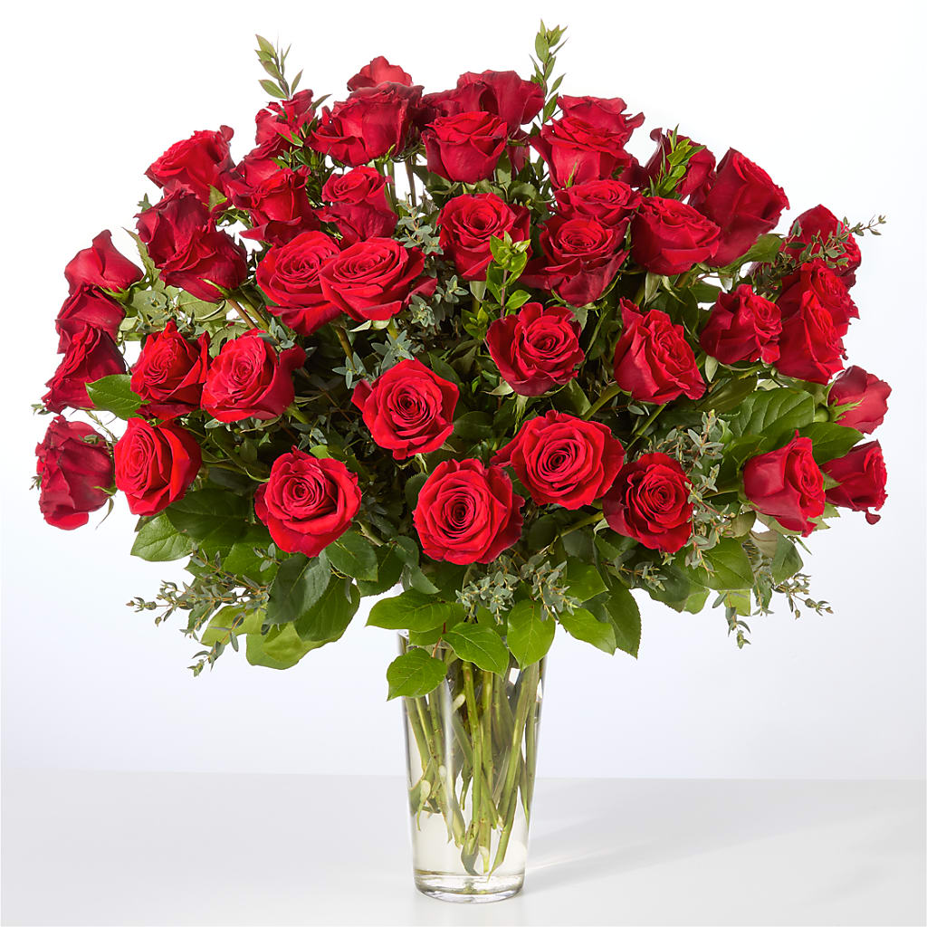 Forever Yours Fifty Stem Red Rose Bouquet –  Everbloom Flowers Llc, Aurora OH